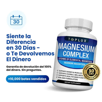 MAGNESIO COMPLEX™ 8 en 1 - 90 cápsulas + EBOOK GRATIS: El Ritual del Sueño Y Guía Express de Hábitos Saludables