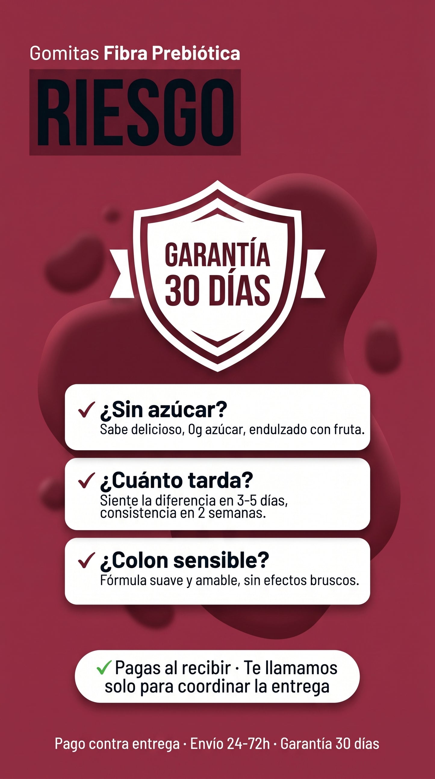 Gomitas Fibra Prebiótica — guarantee-faq