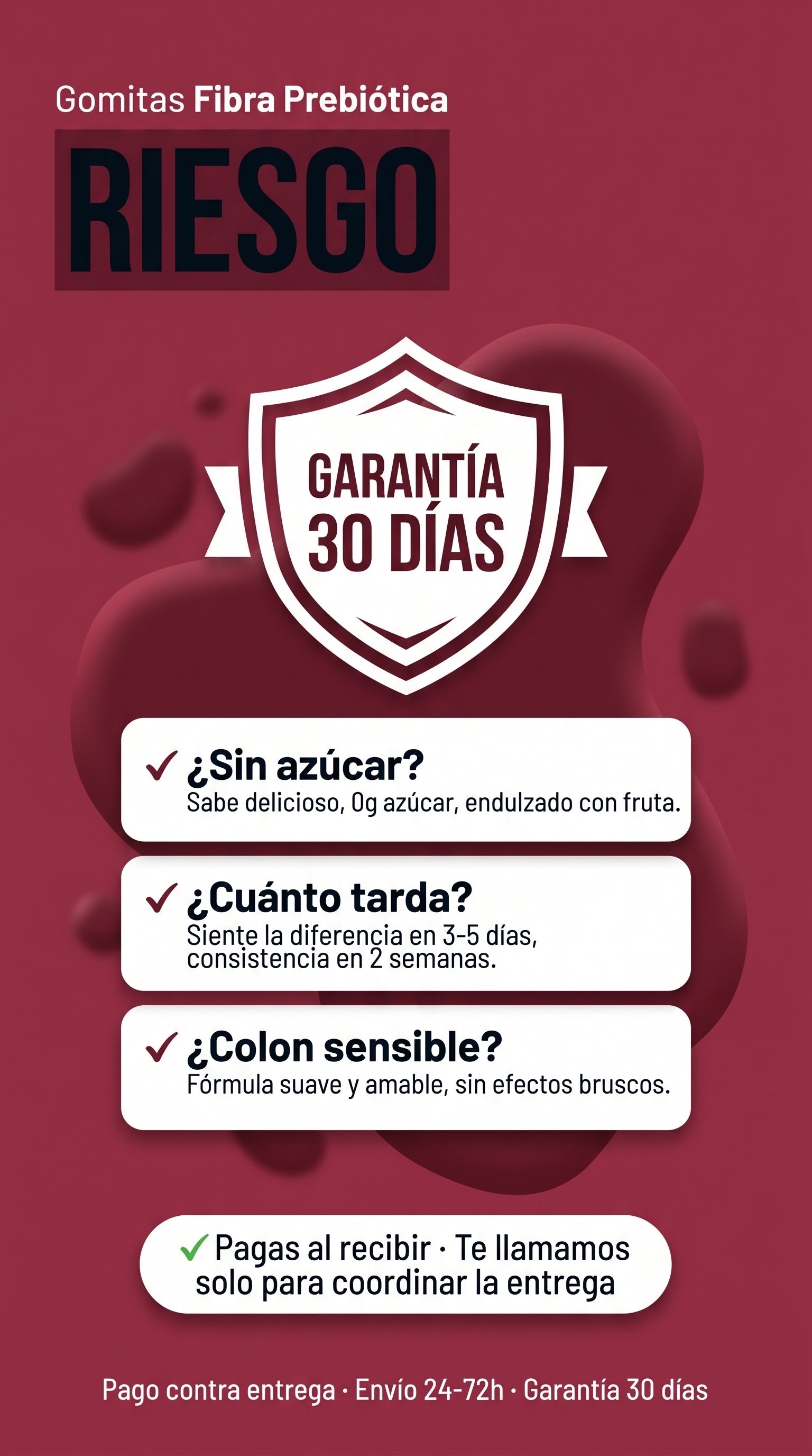 Gomitas Fibra Prebiótica — guarantee-faq